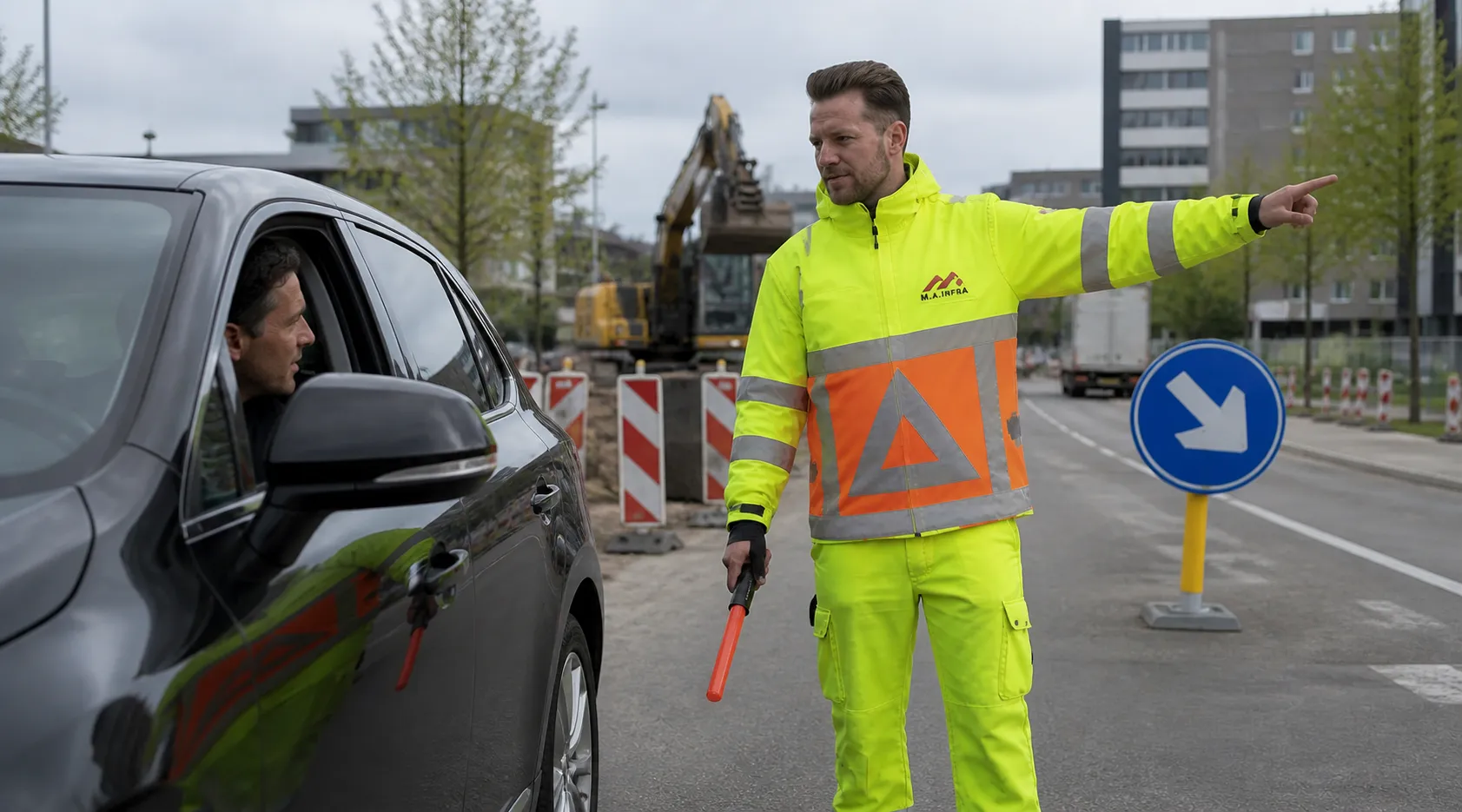 Verkeersregelaar op locatie